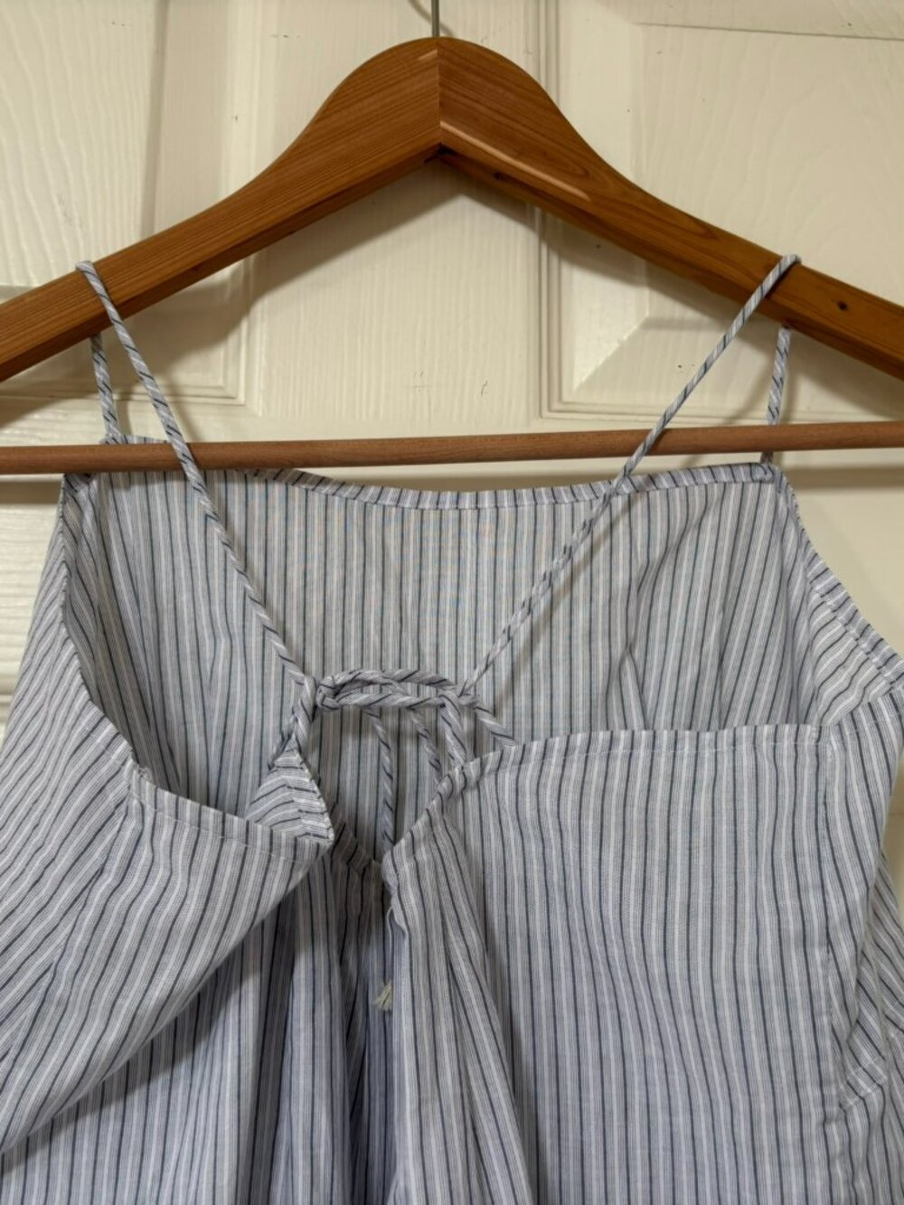 NWT Haven Well Within 100% Organic Cotton Poplin Delicate Striped Sleep Gown M - Picture 9 of 14